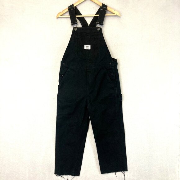 Vans Pants - Vans Womens Bib Overalls Size XS Black Canvas Work Pants Carpenter Distressed